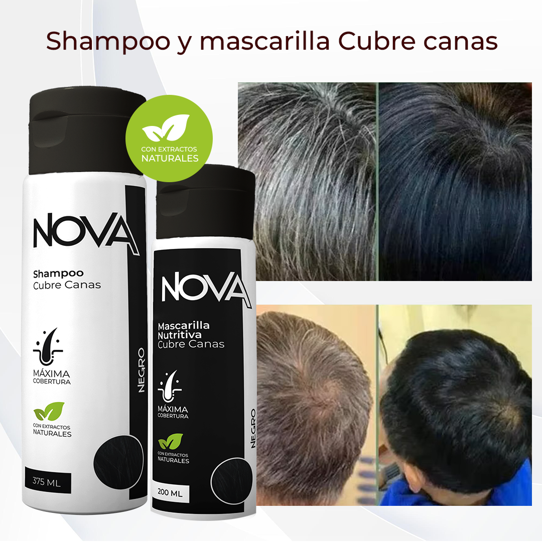 Kit NOVA Cubre Canas: shampoo y mascarilla